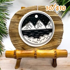 10 / $10 - Black & White Mountain Nightscape Sticker - Camping / Hiking / Nature